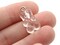 5 20mm Clear Gummy Bear Charms - Resin Pendants with Platinum Colored Loops